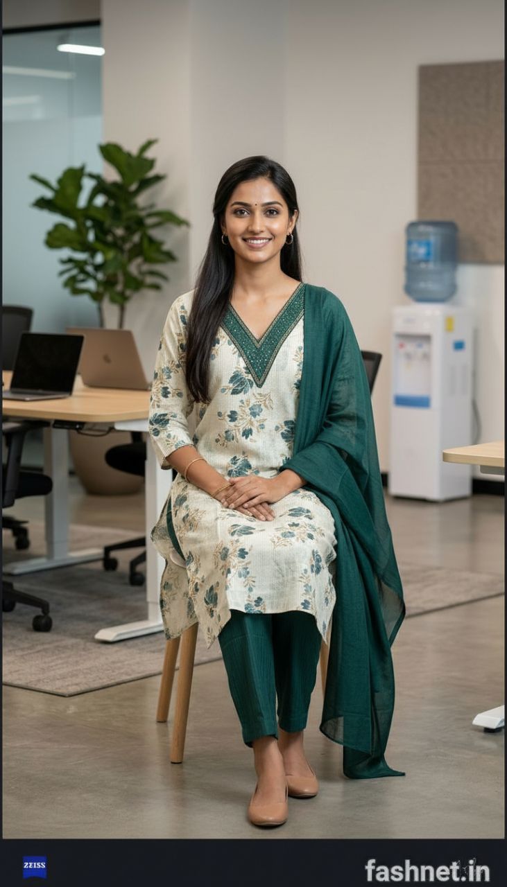 Floral Print Kurta Set 06 view 4