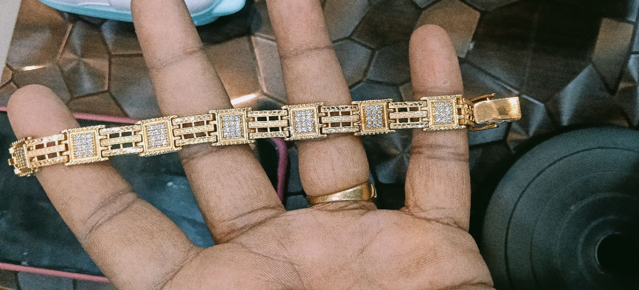 Gold Bracelet with Diamond Accents view 2