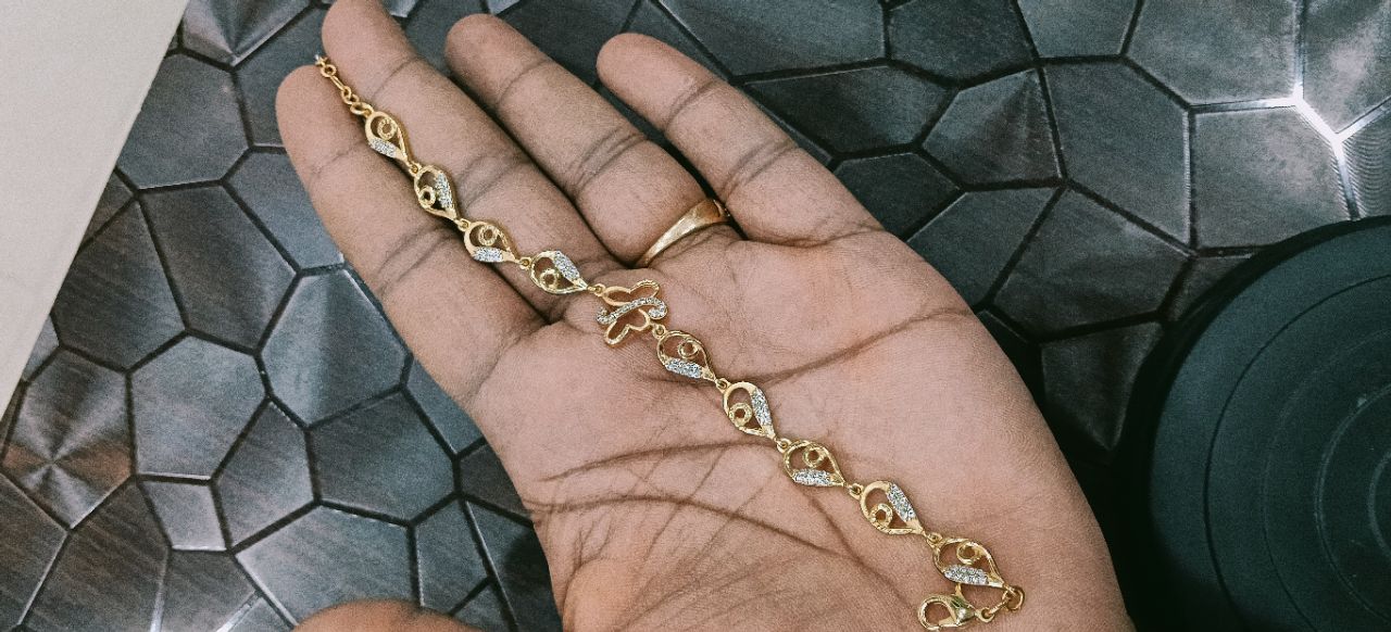 Gold Bracelet with Diamond Accents