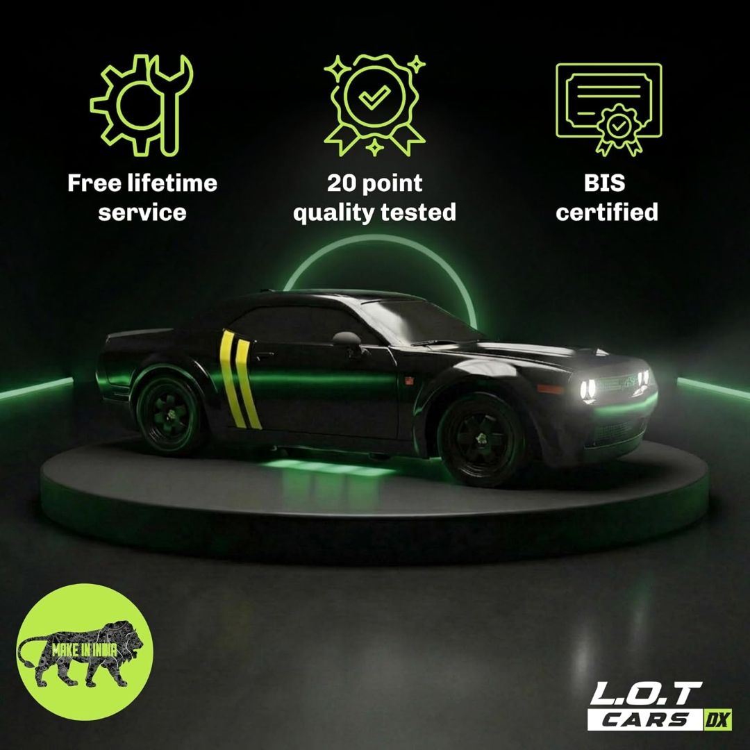 Shadow Remote Control Car | 20Kmph, 2.4Ghz | Rc Drifting Car, Rc Car 4x4, Drift Car Remote Control Range Upto 100m, Race-Ready Build ABS Plastic Body, Multi-Mode LED Lights (Tarmac Black) view 6