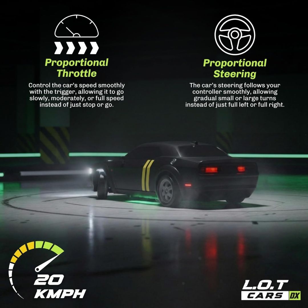 Shadow Remote Control Car | 20Kmph, 2.4Ghz | Rc Drifting Car, Rc Car 4x4, Drift Car Remote Control Range Upto 100m, Race-Ready Build ABS Plastic Body, Multi-Mode LED Lights (Tarmac Black) view 4