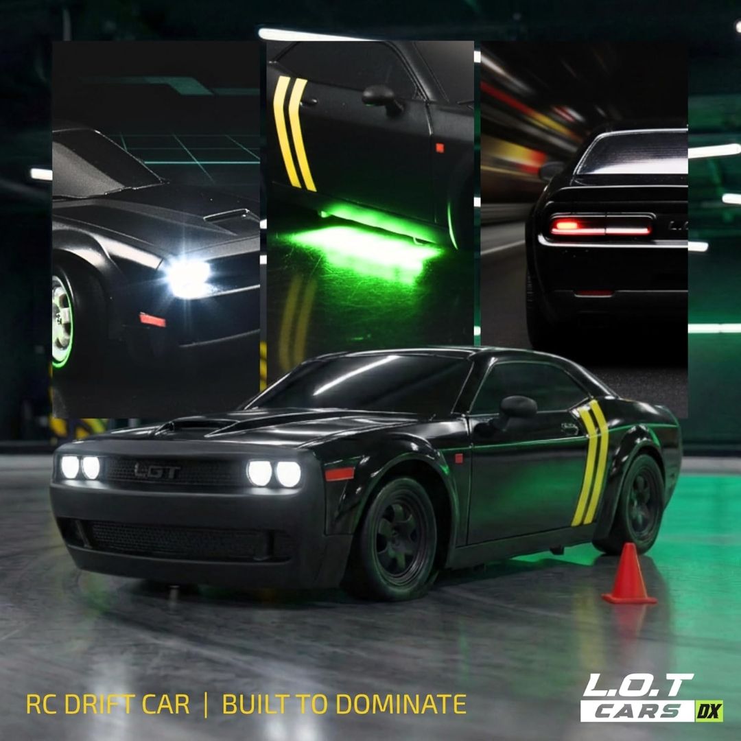 Shadow Remote Control Car | 20Kmph, 2.4Ghz | Rc Drifting Car, Rc Car 4x4, Drift Car Remote Control Range Upto 100m, Race-Ready Build ABS Plastic Body, Multi-Mode LED Lights (Tarmac Black) view 5