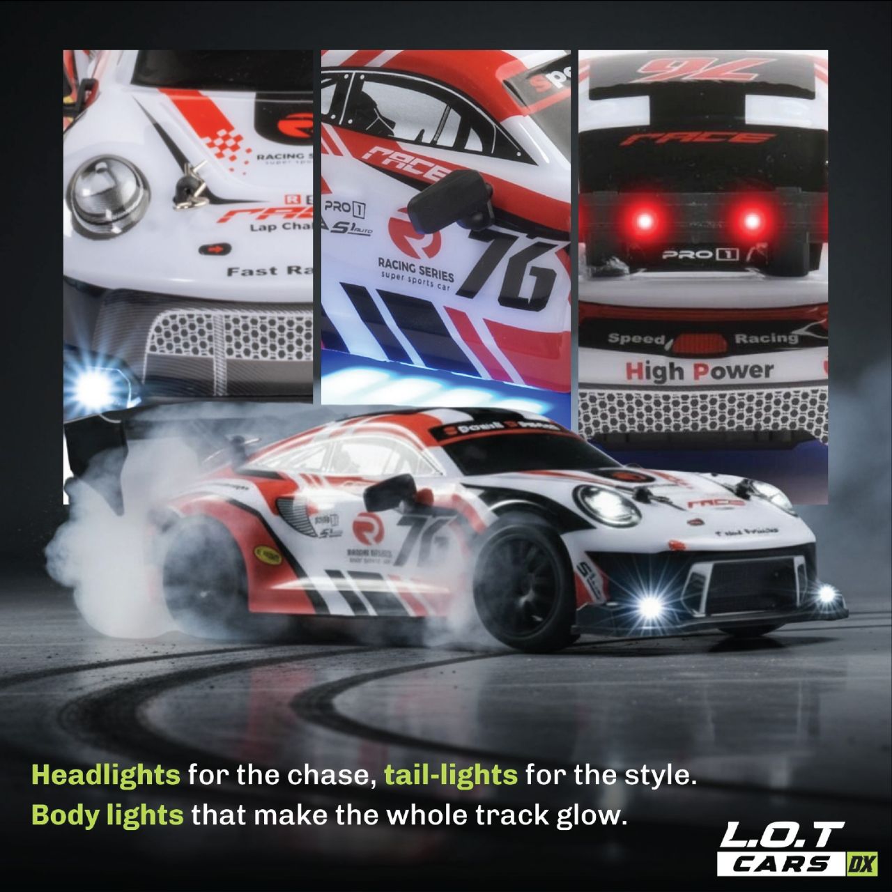L.O.T Cars Ghost - RC Drift Car Burnout Red view 2