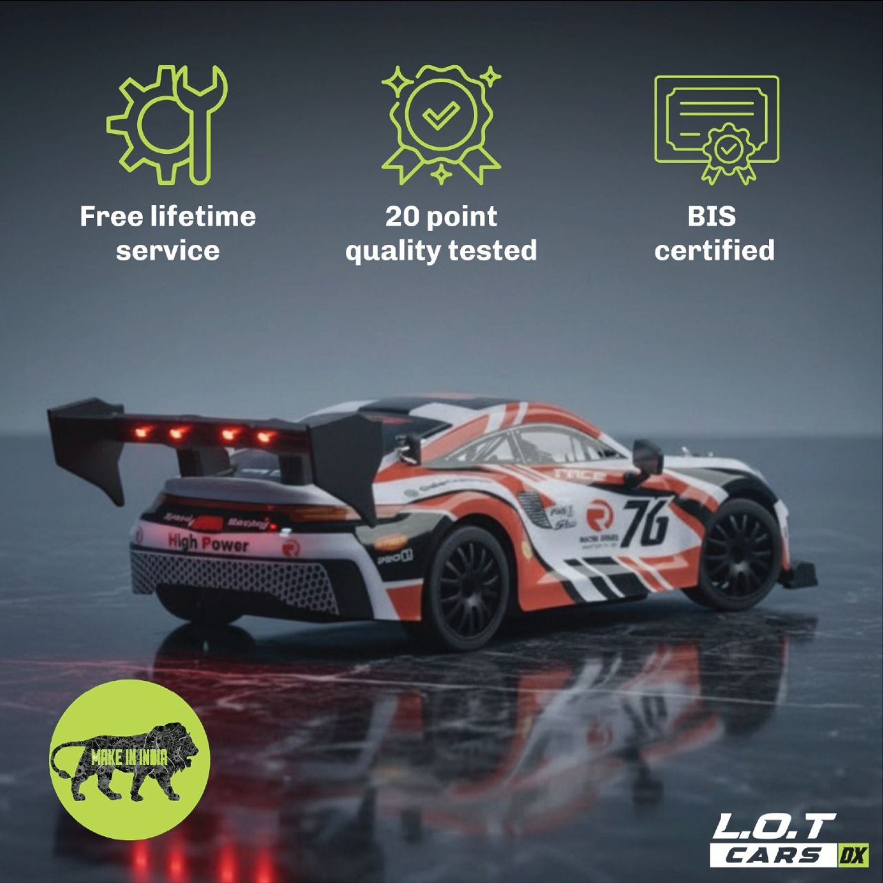 L.O.T Cars Ghost - RC Drift Car Burnout Red view 4