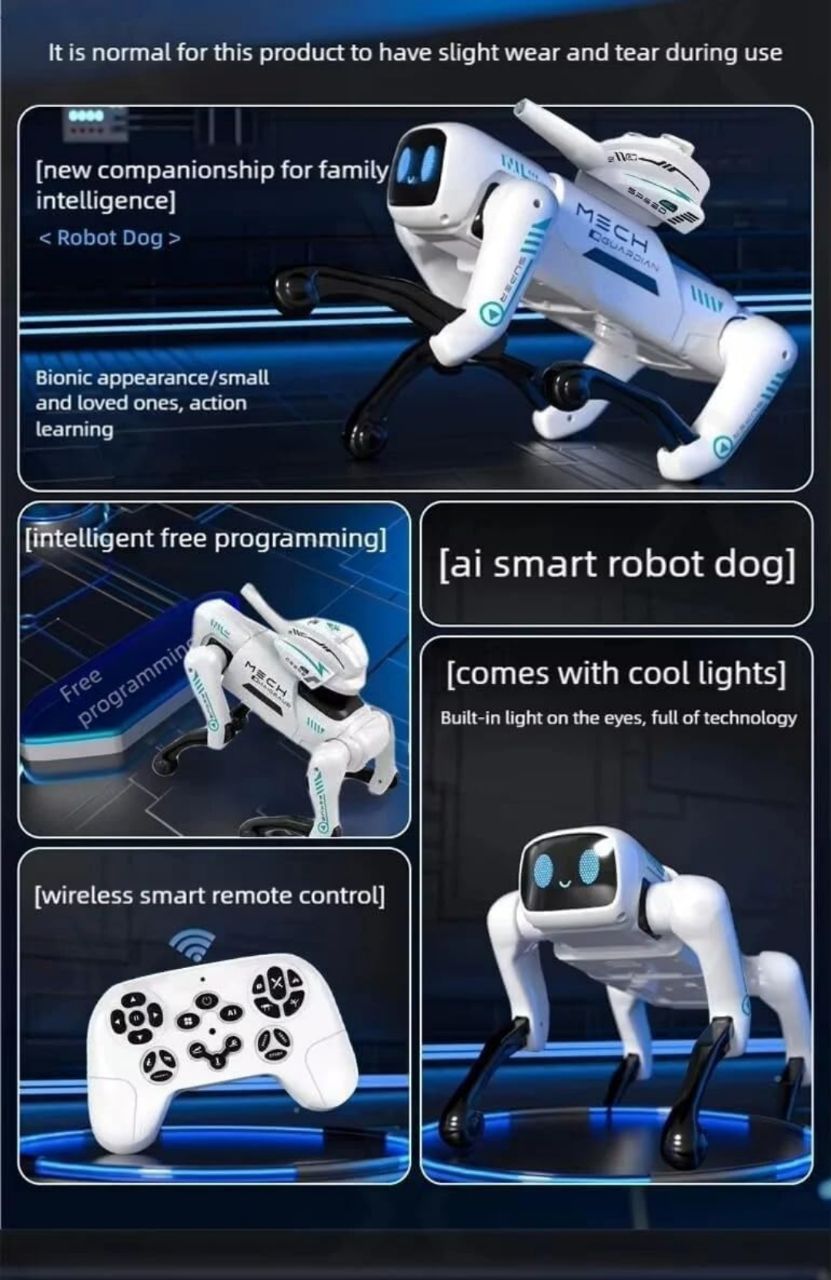 Remote Control Dog Toy for Kids, 2in1 Programmable App Control AI Smart Robot Dogs, Voice Command, Music, Dancing, Storytelling with Water Bullet RC Robot Toy for Kids (Water Bullet Dog) view 6