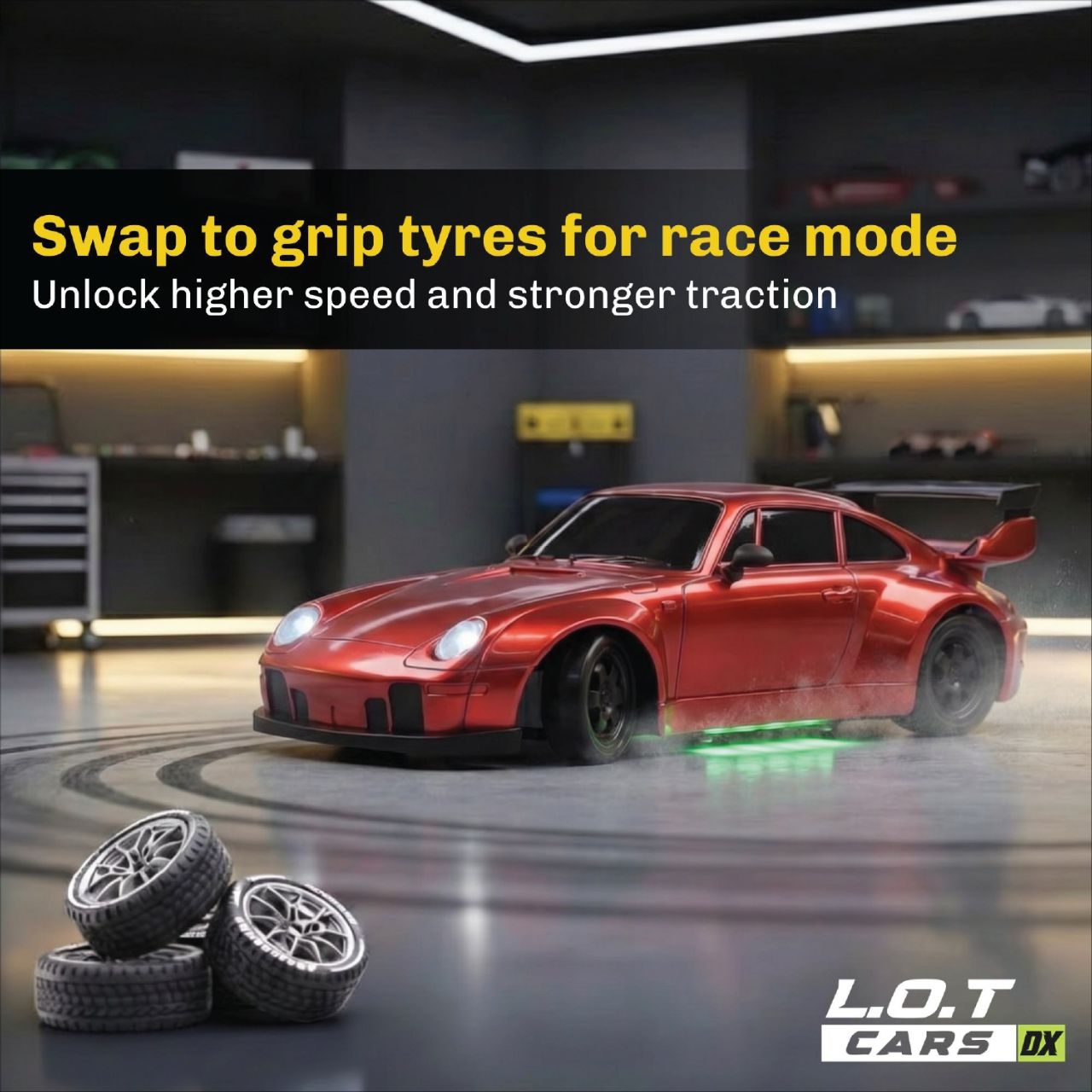 L.O.T Cars Flare 2.0 - RC Drift Car Flare Burnout Red view 2