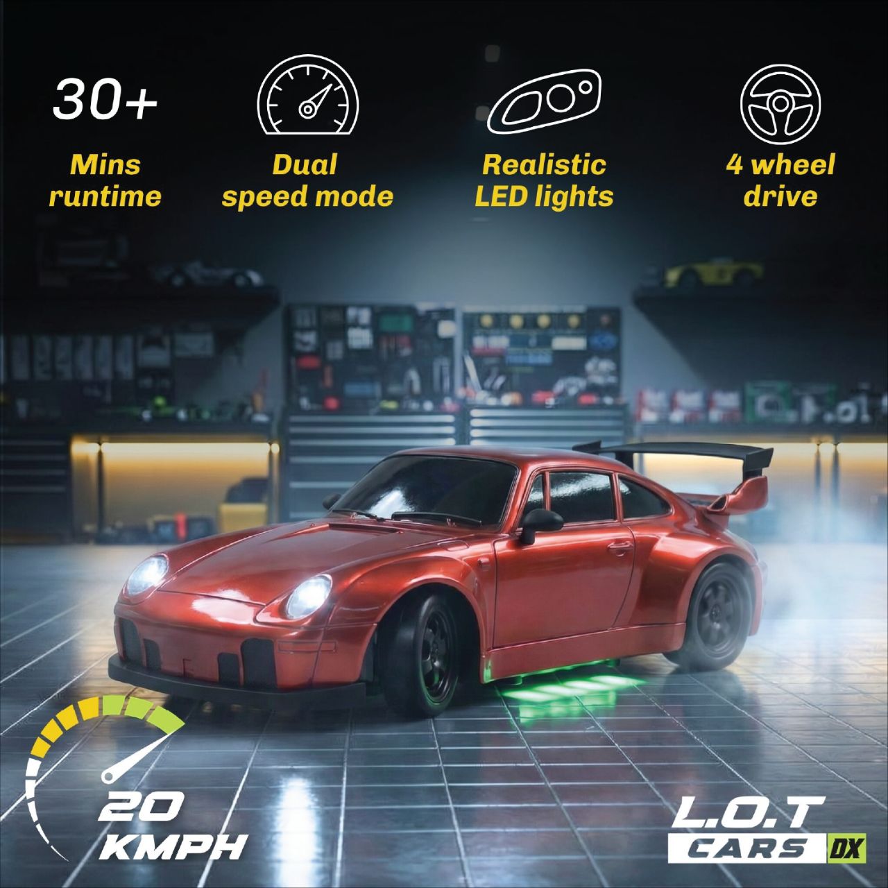 L.O.T Cars Flare 2.0 - RC Drift Car Flare Burnout Red view 3