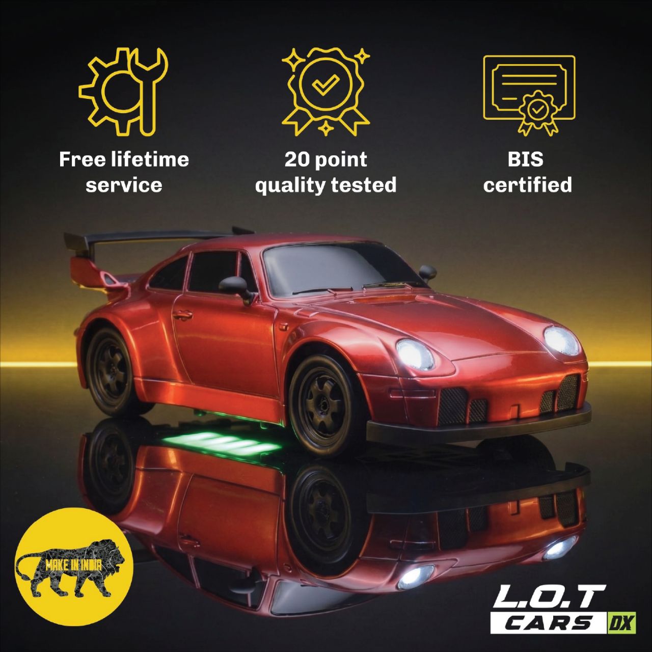 L.O.T Cars Flare 2.0 - RC Drift Car Flare Burnout Red view 7