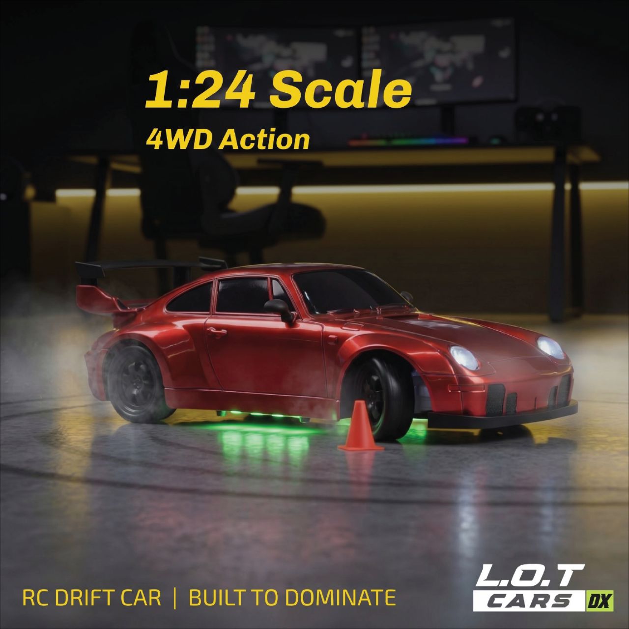 L.O.T Cars Flare 2.0 - RC Drift Car Flare Burnout Red view 6