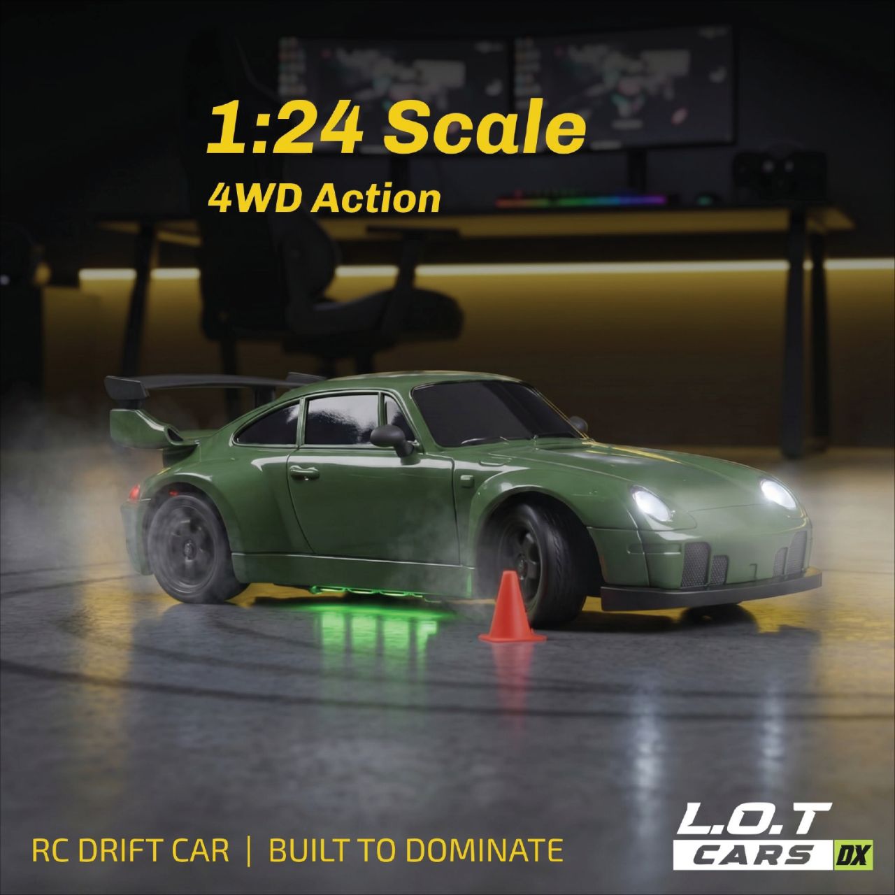 L.O.T Cars Flare 2.0 - RC Drift Car Burnout Green 🍏 view 6