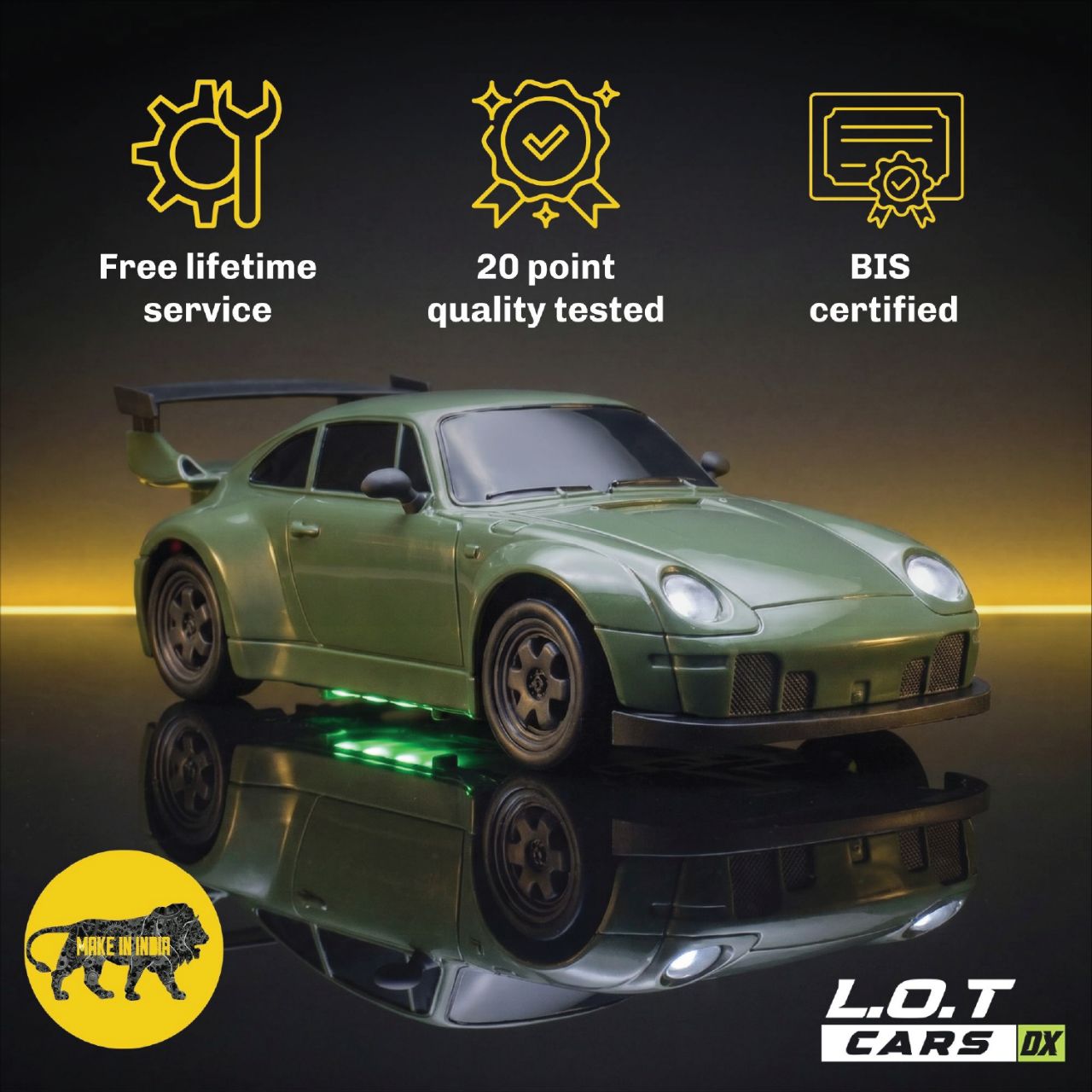L.O.T Cars Flare 2.0 - RC Drift Car Burnout Green 🍏 view 7