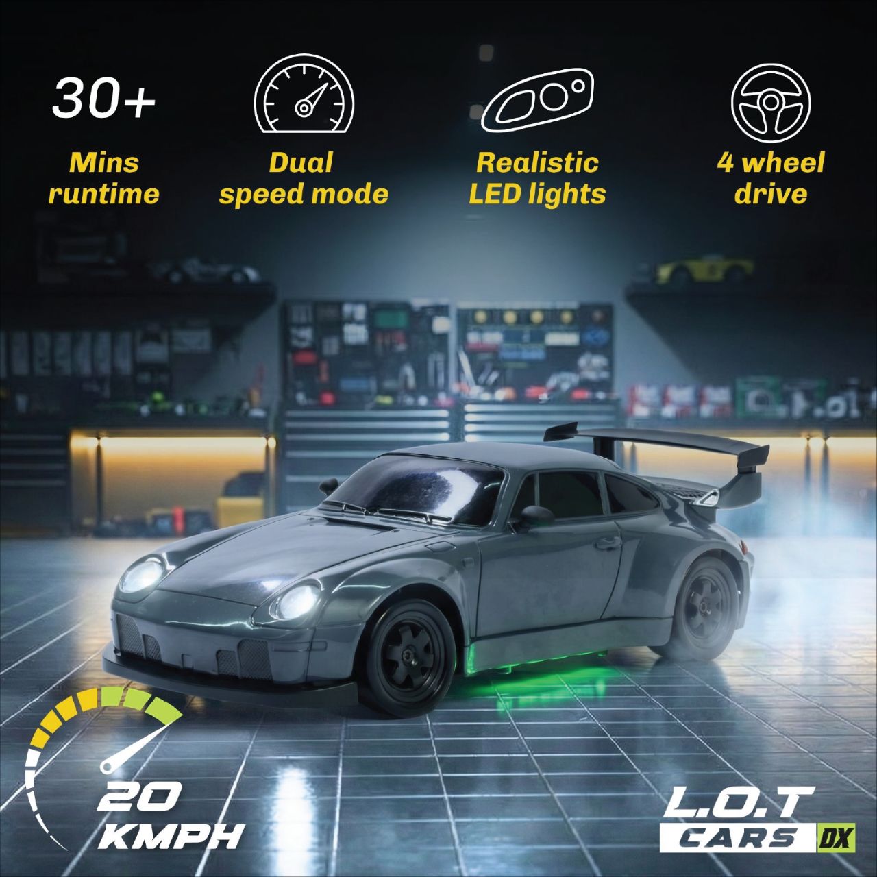 L.O.T Cars Flare 2.0 - RC Drift Car Burnout Gray 🩶 view 2