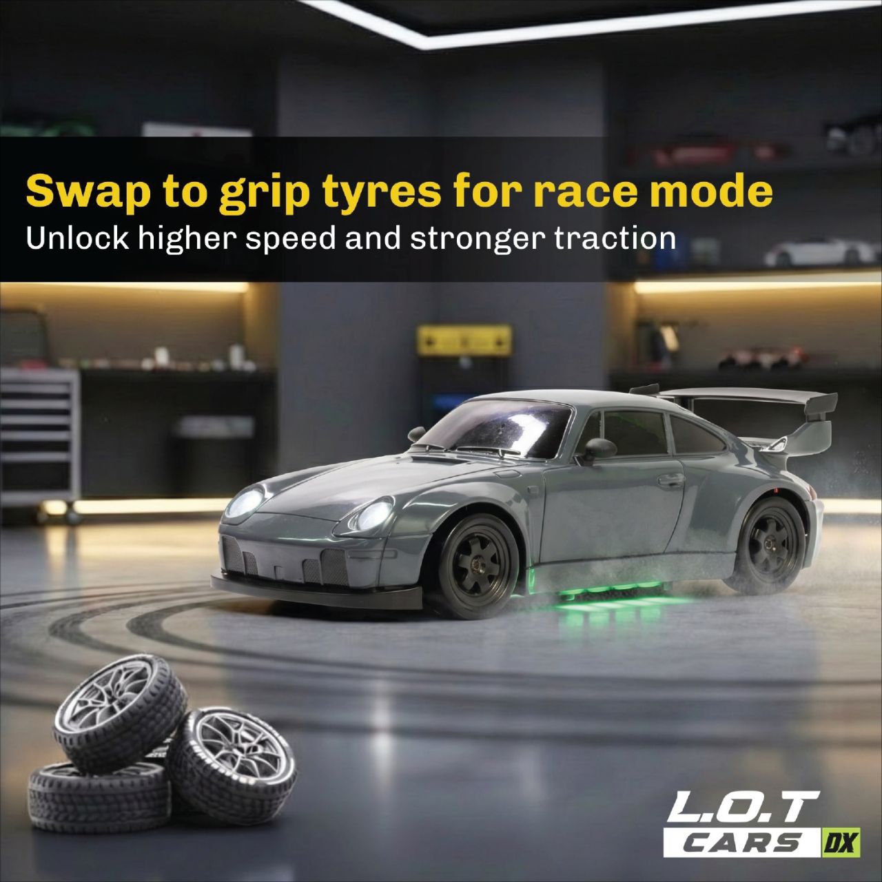 L.O.T Cars Flare 2.0 - RC Drift Car Burnout Gray 🩶 view 7