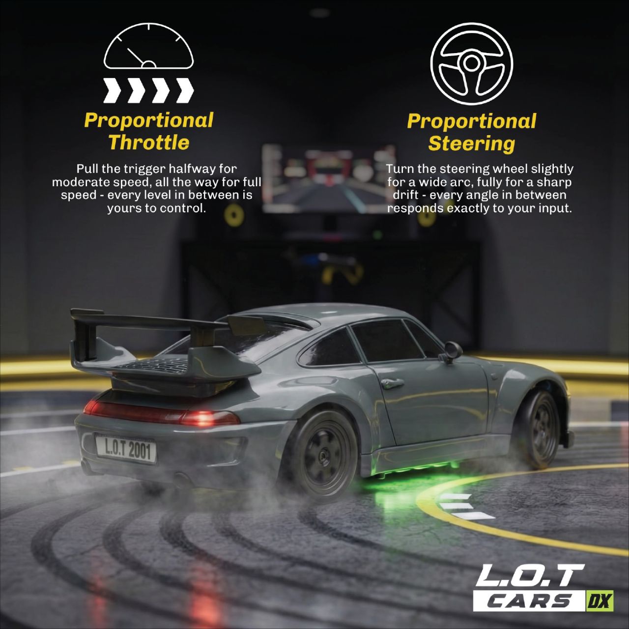 L.O.T Cars Flare 2.0 - RC Drift Car Burnout Gray 🩶 view 3