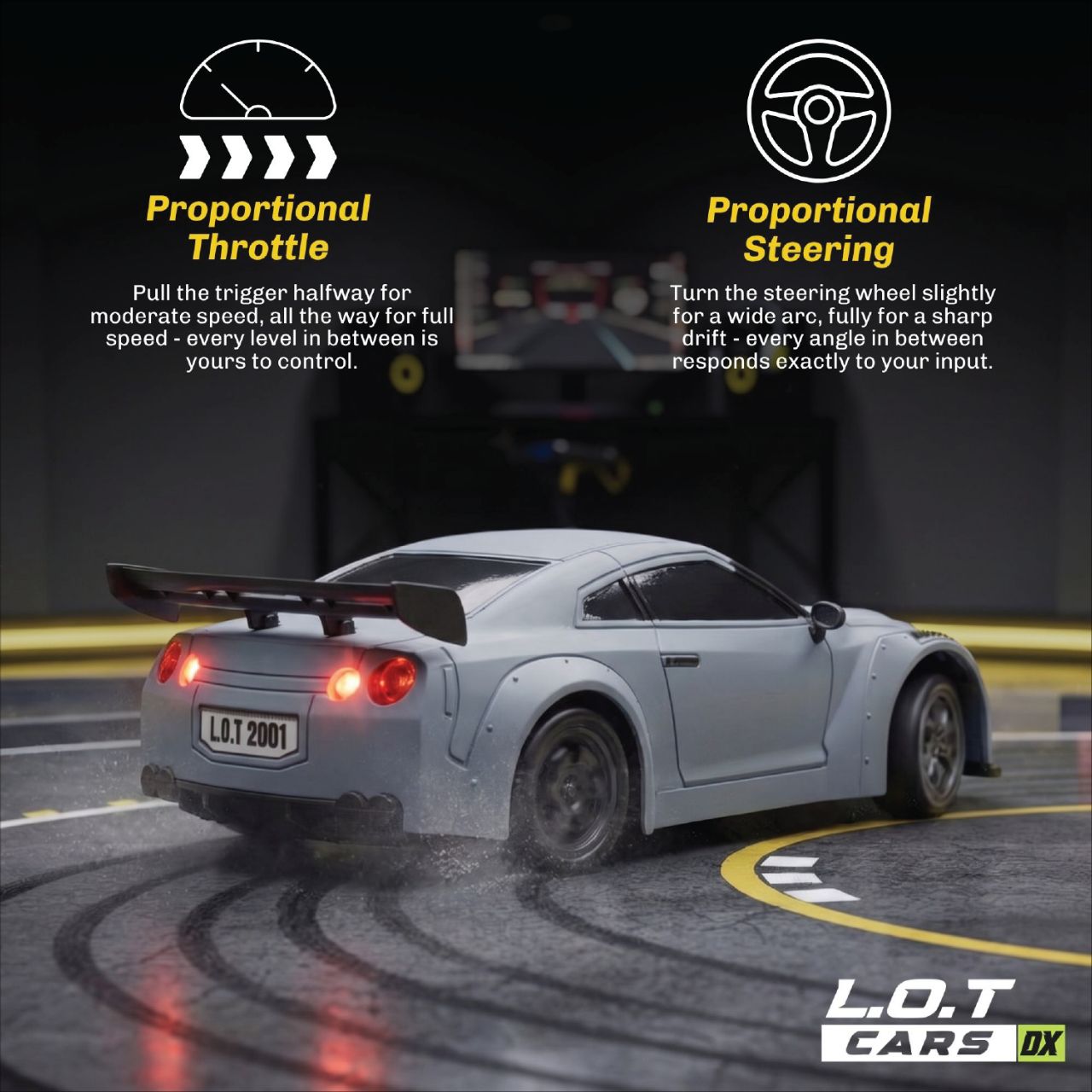 L.O.T Cars Flare 2.0 - RC Drift Car Race Gray view 5