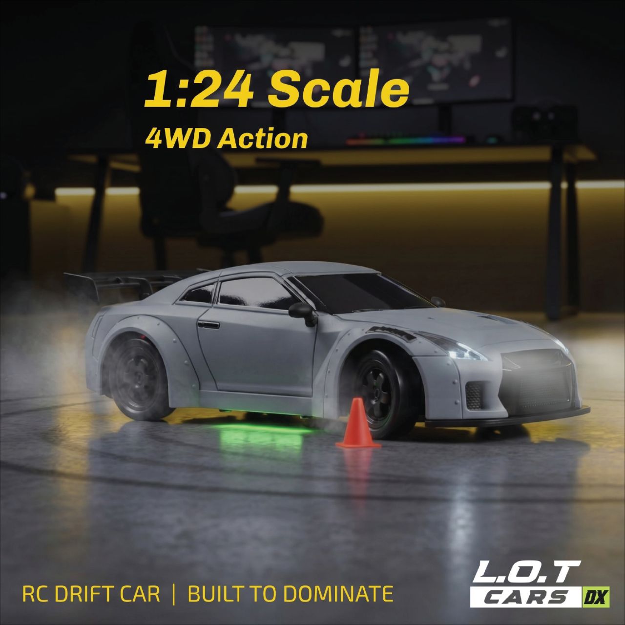 L.O.T Cars Flare 2.0 - RC Drift Car Race Gray view 3