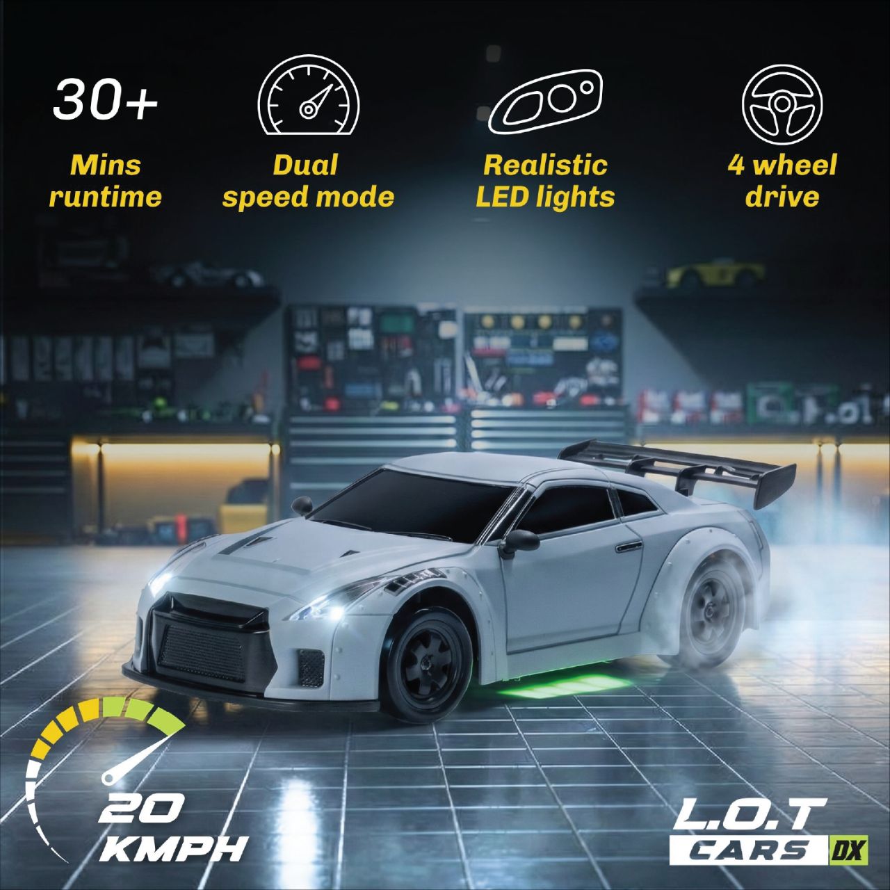 L.O.T Cars Flare 2.0 - RC Drift Car Race Gray view 4
