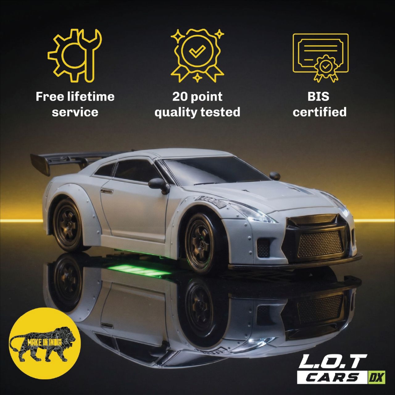 L.O.T Cars Flare 2.0 - RC Drift Car Race Gray view 2