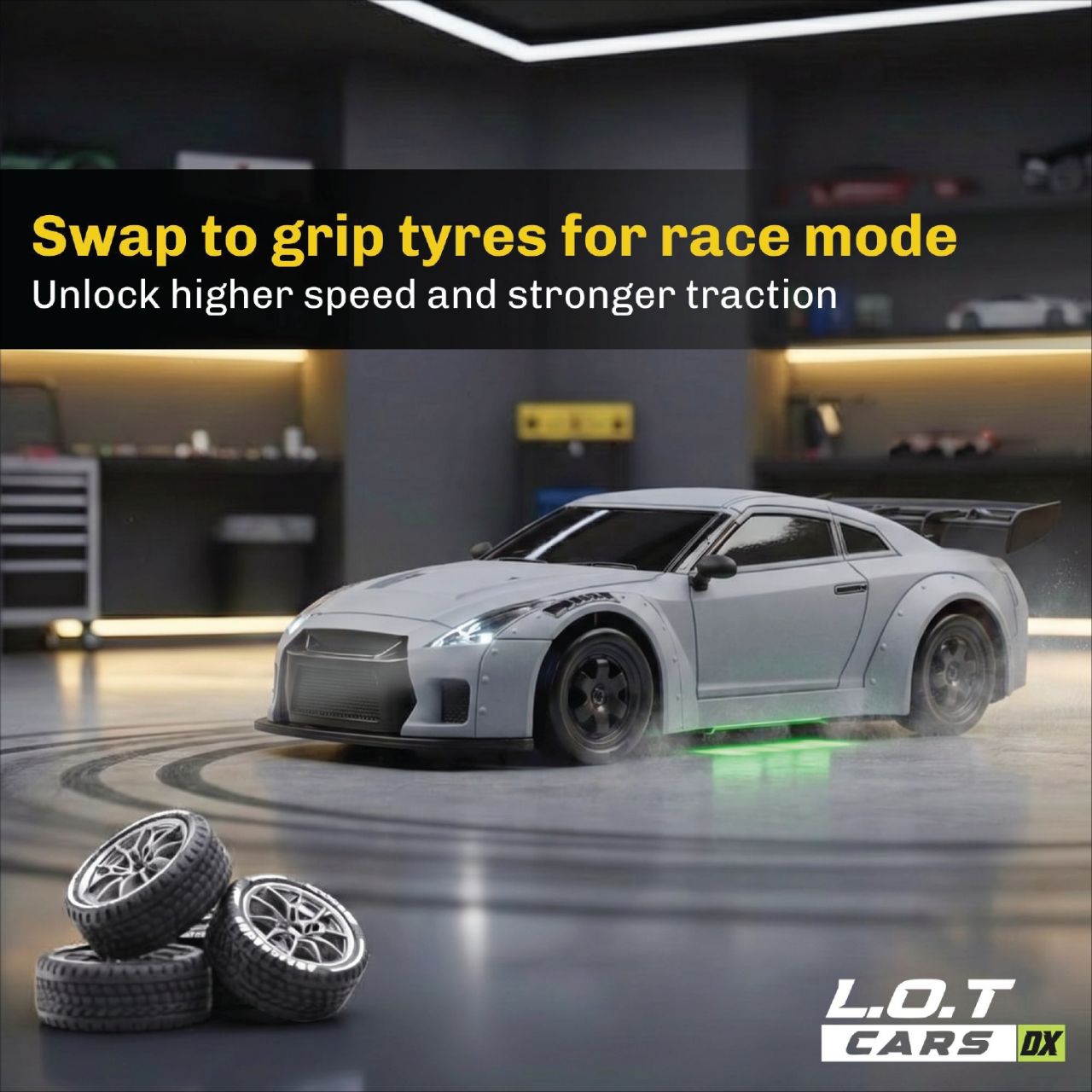 L.O.T Cars Flare 2.0 - RC Drift Car Race Gray view 7