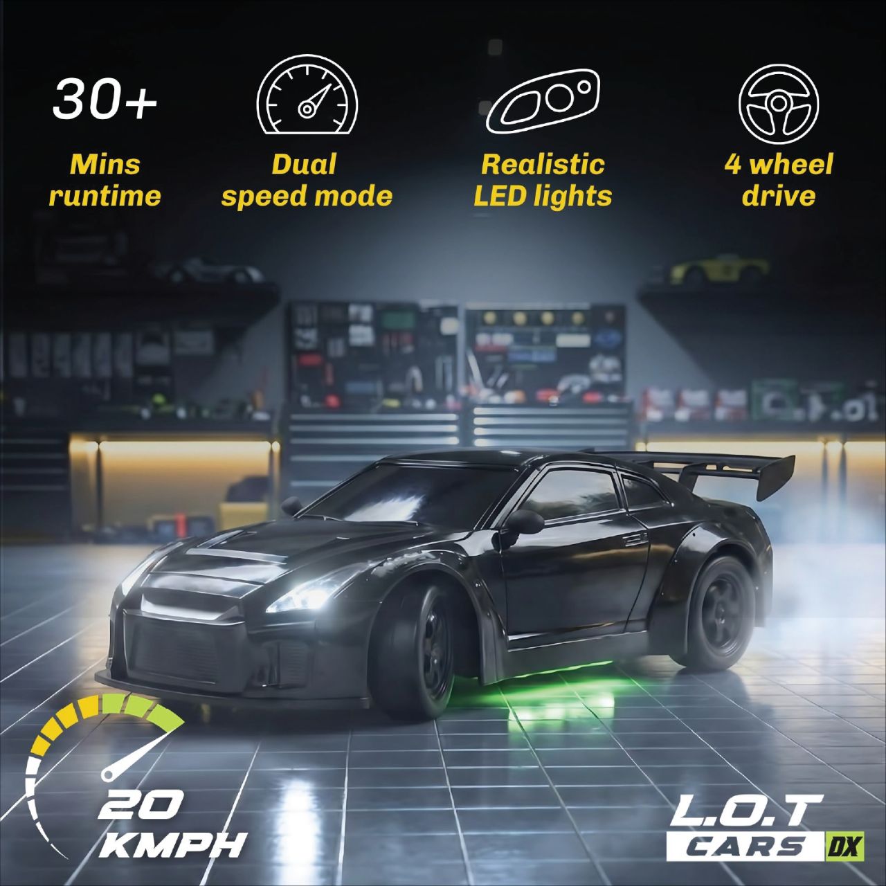 L.O.T Cars Flare 2.0 - RC Drift Car Race Black view 6