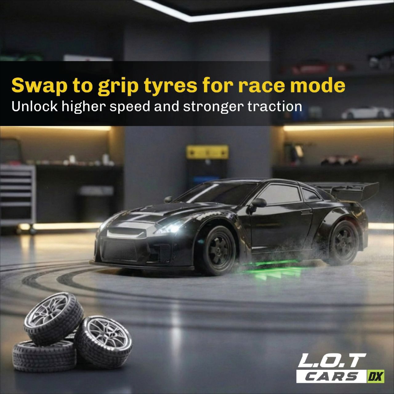 L.O.T Cars Flare 2.0 - RC Drift Car Race Black view 2