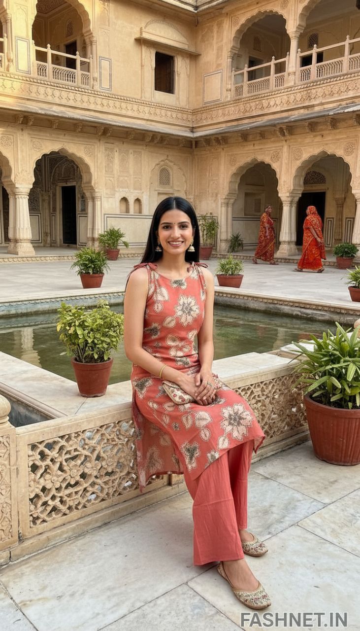 Floral Sleeveless Kurta Set view 2