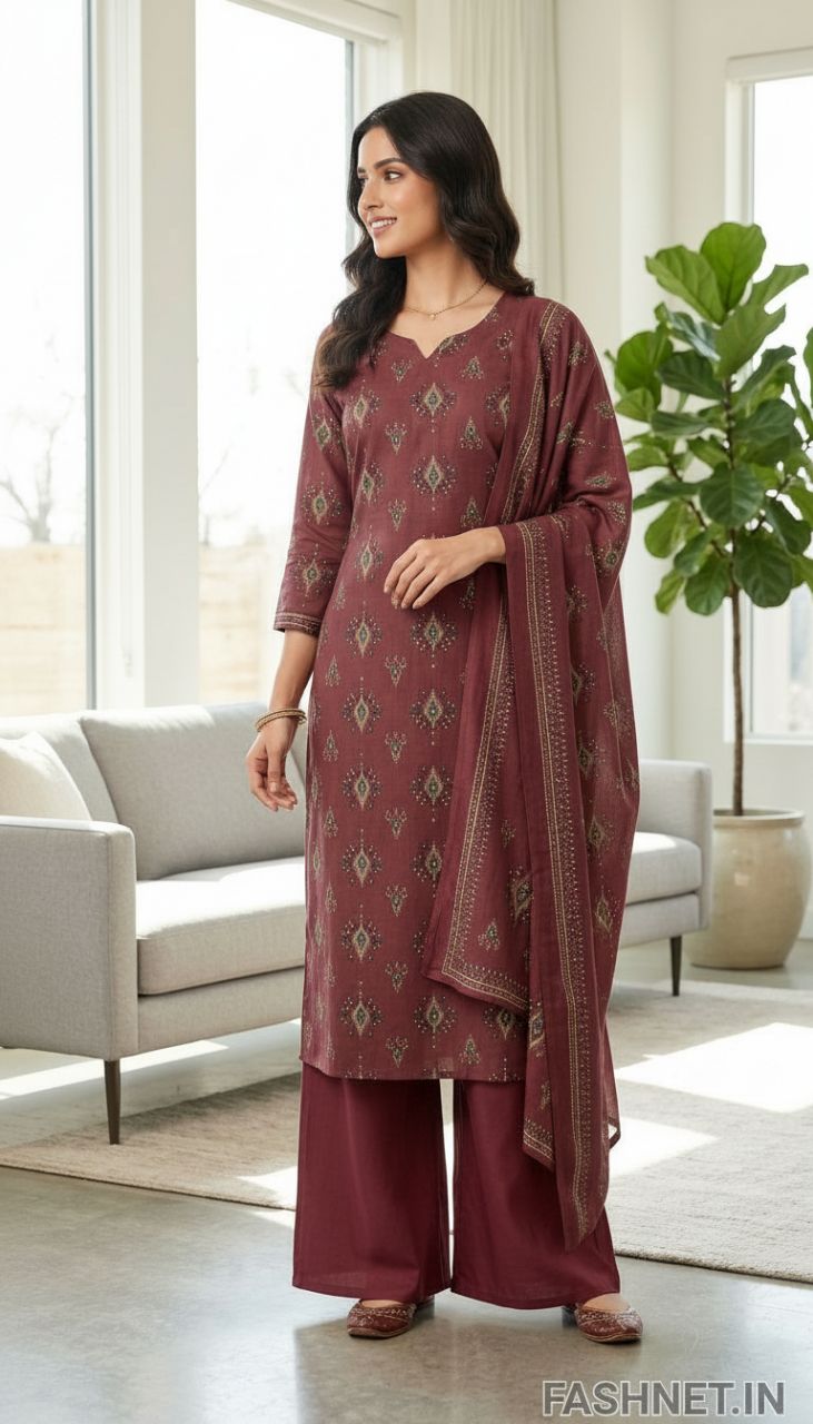 N-Ratan Printed Kurta Set 09 view 3
