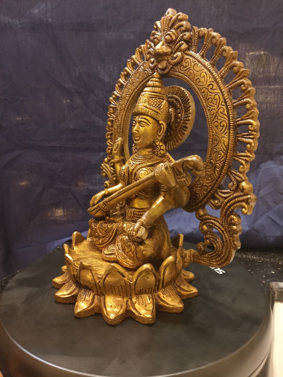Brass Saraswati Idol view 3