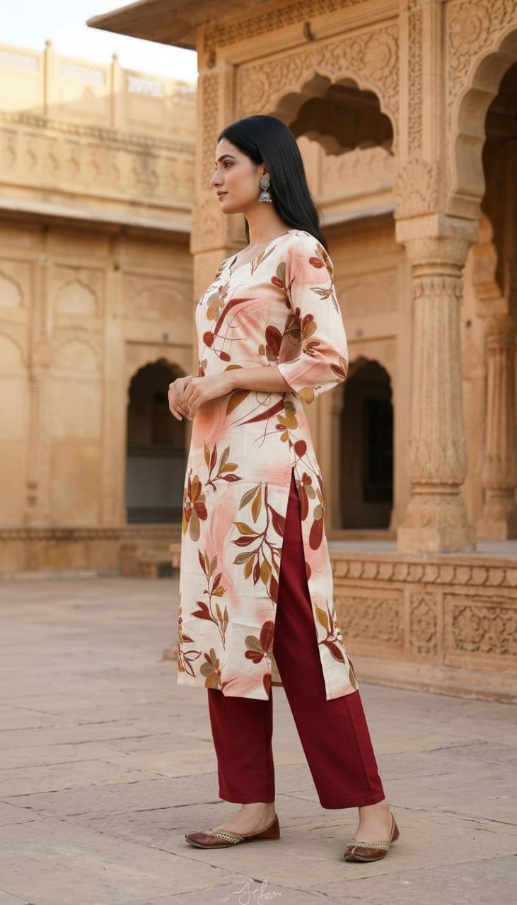 Floral Kurta Set 011 view 4