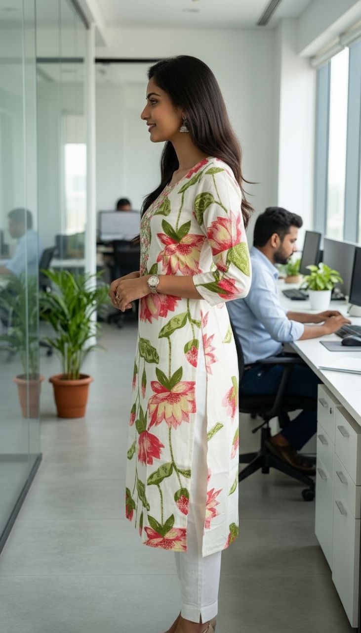Floral Print Kurta view 2