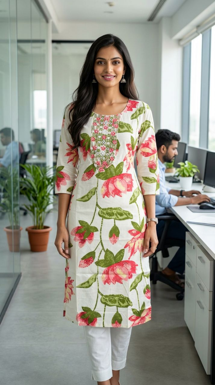Floral Print Kurta view 4
