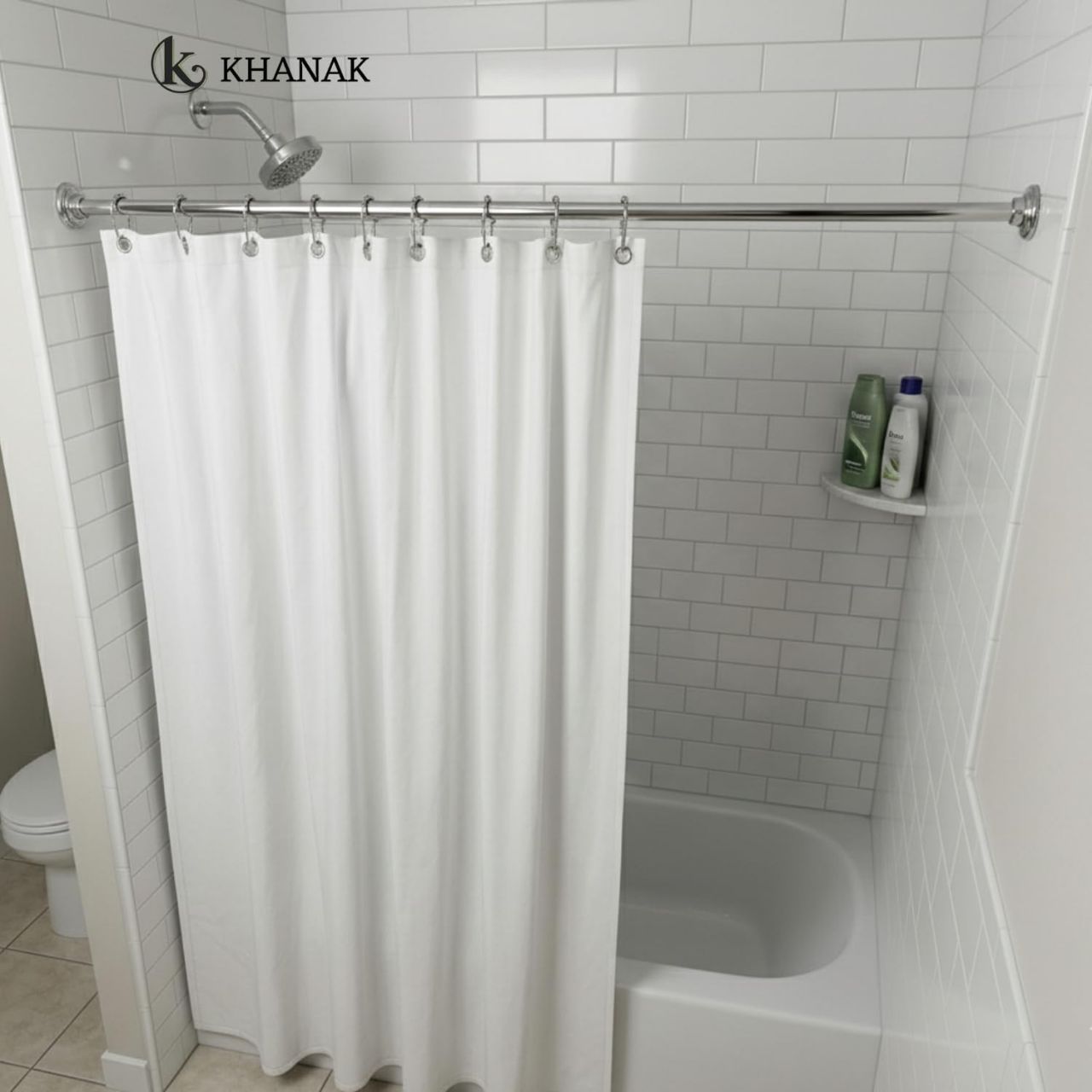 Shower Curtain Rod Installation view 3