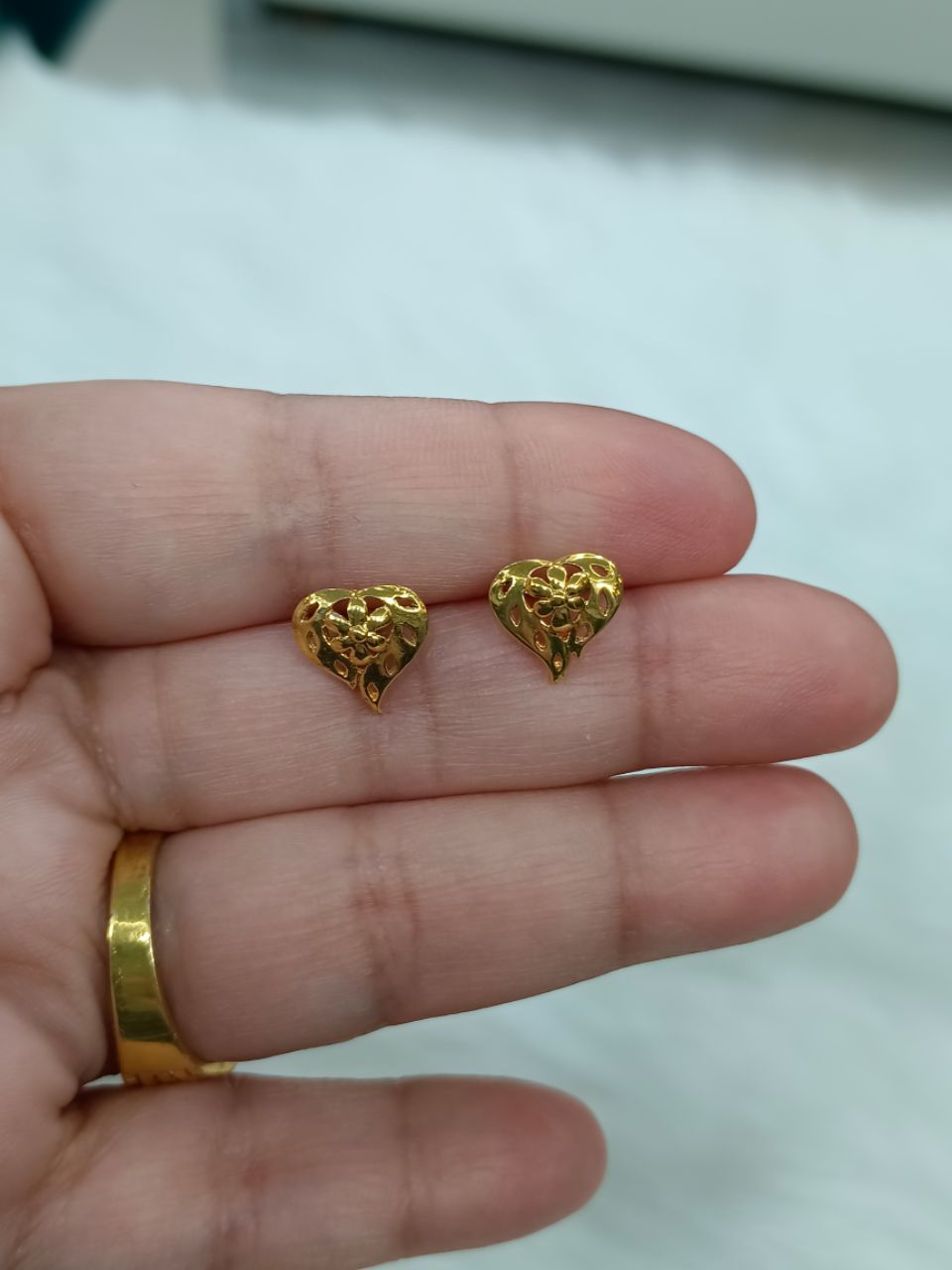 Gold Plated Heart Earrings 25 view 2