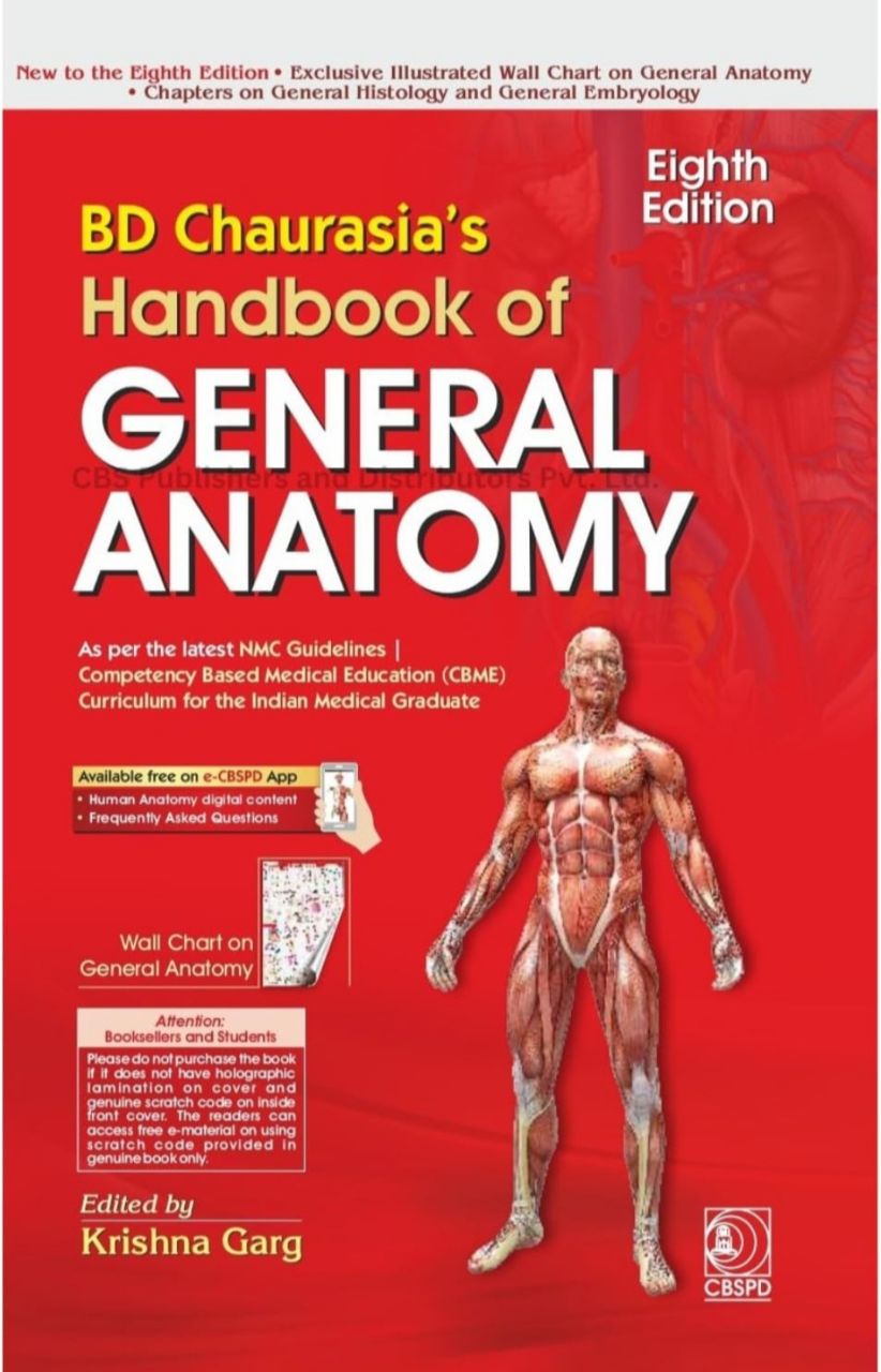 BD Chaurasia's Handbook of General Anatomy 8th Edition