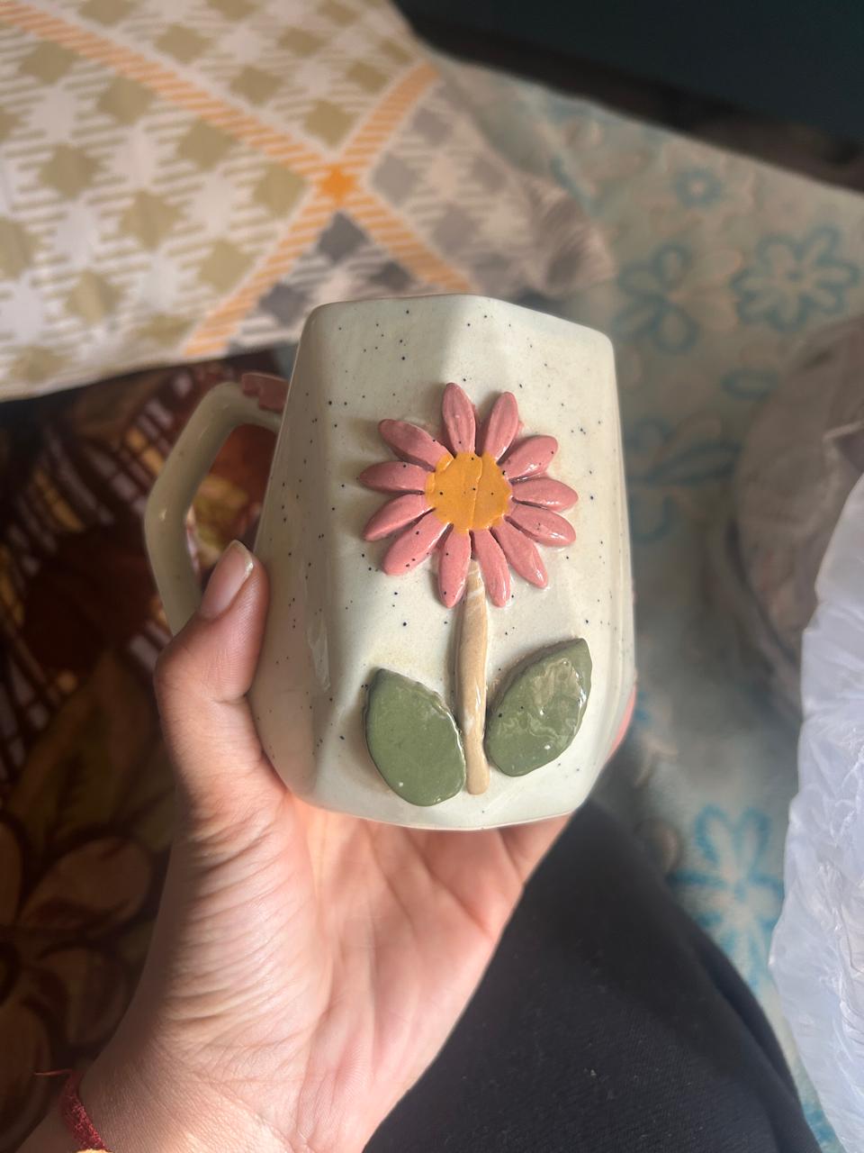 Ceramic Flower Mug view 2