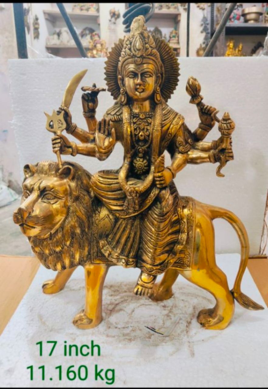 Brass  Lord Durga Statue view 2