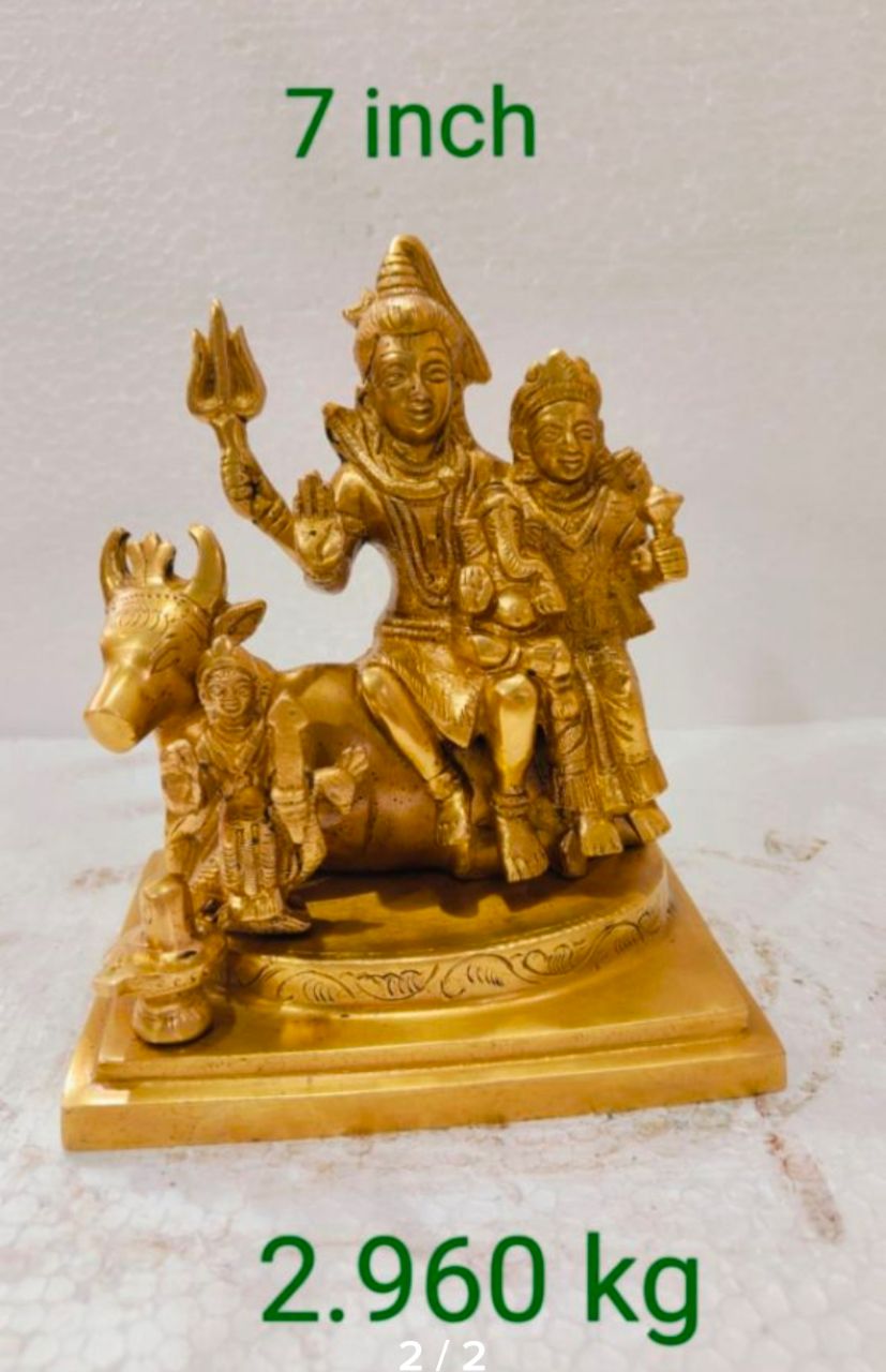Brass Lord Shiva Family Idol view 2