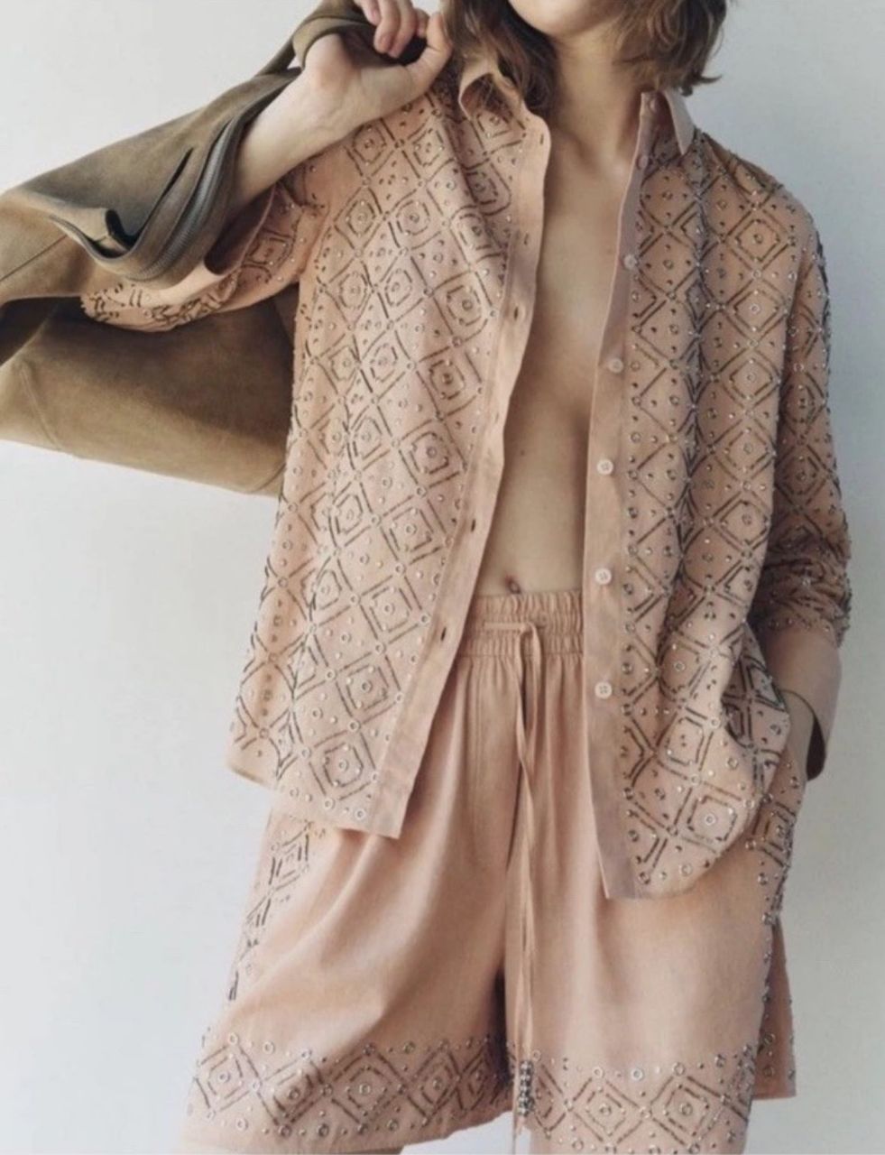 Embroidered Mini Dress set