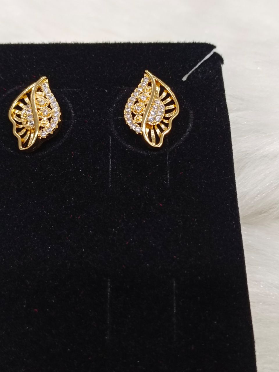 Gold Plated Leaf Earrings 34 view 2