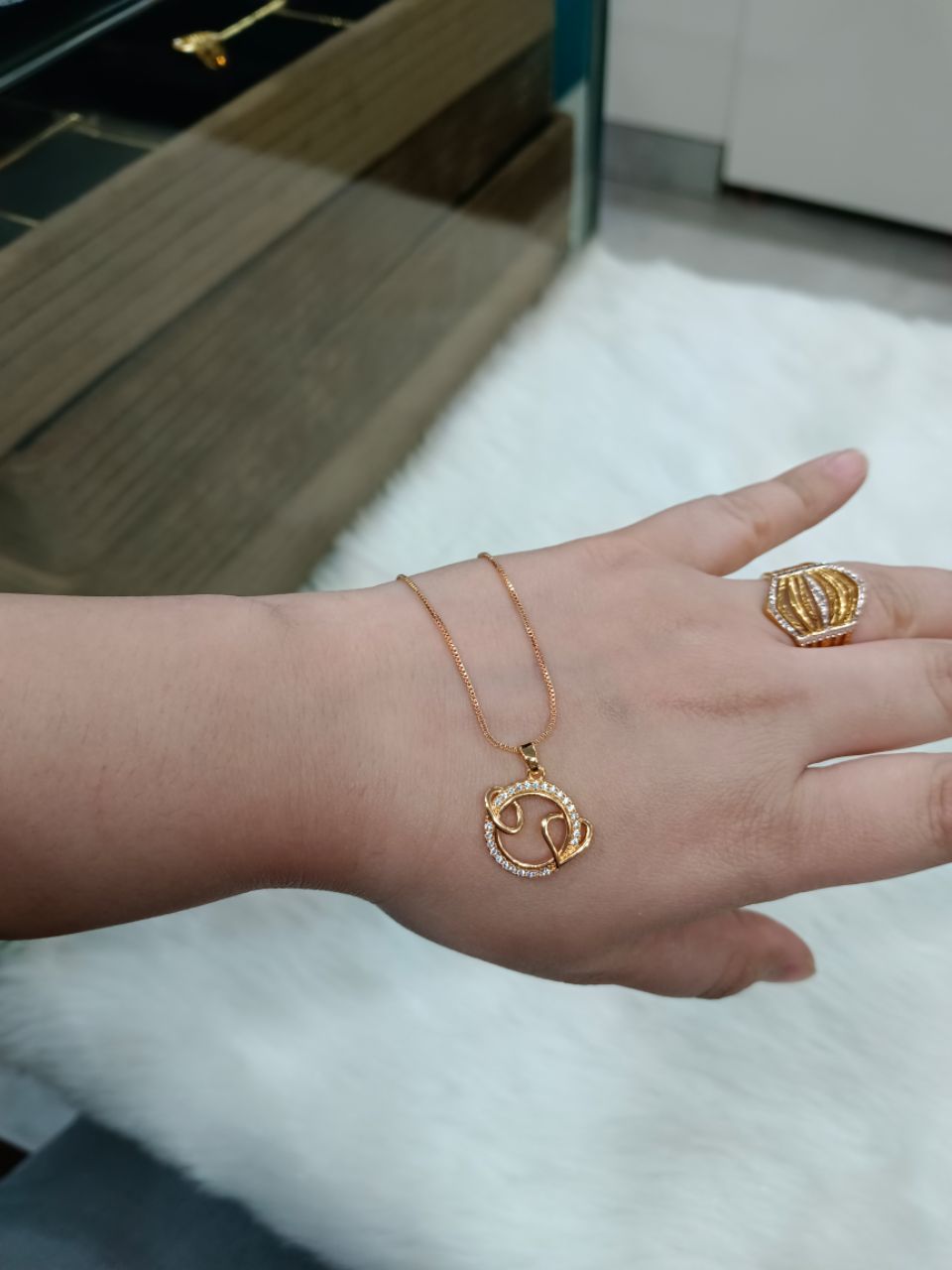Rose Gold Plated Pendant Set 14 view 2