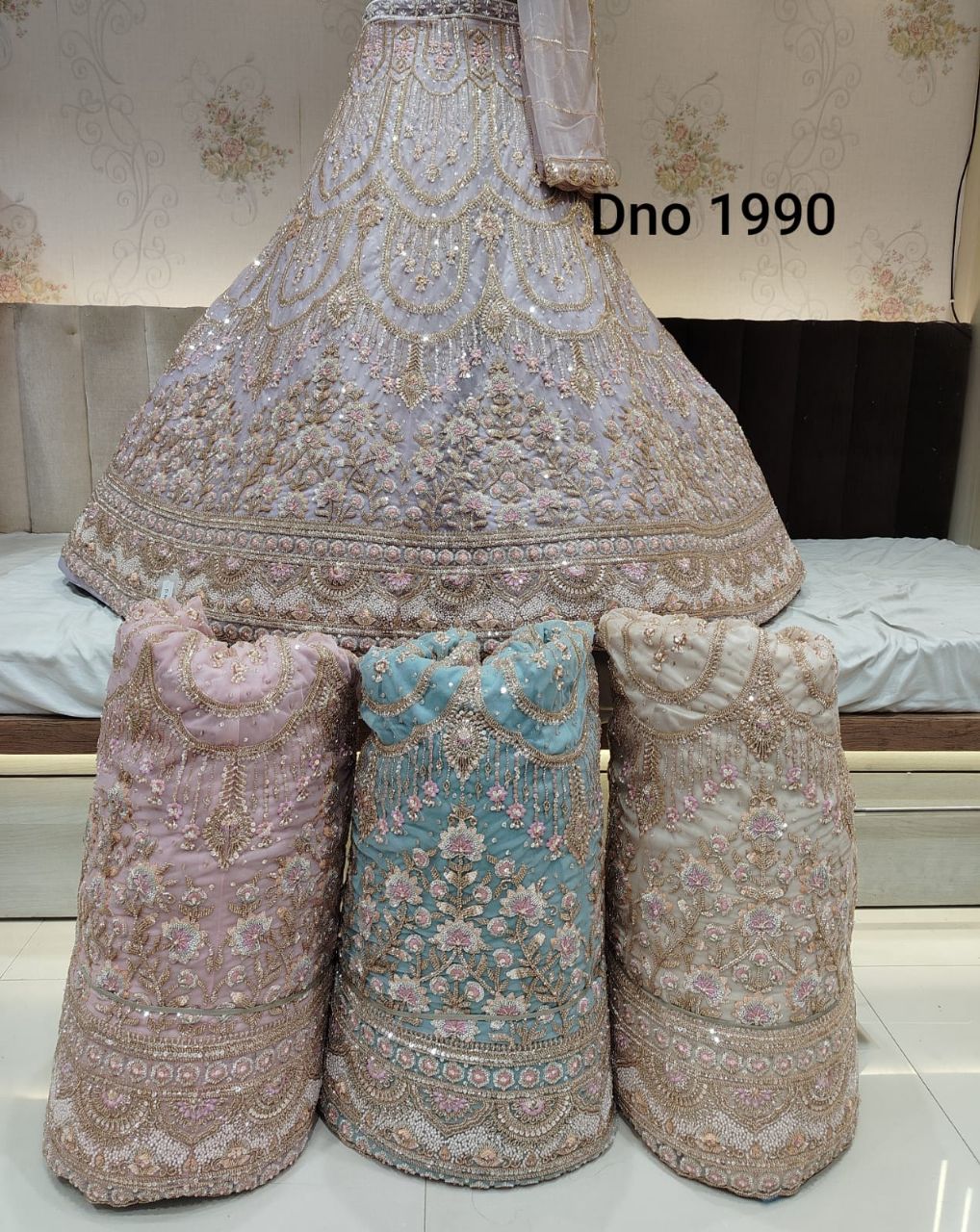 Lavender Embellished Designer Lehenga view 2