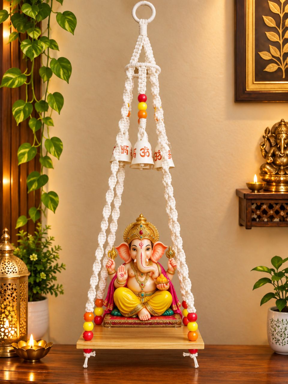 Ganesha Swing Statue view 3