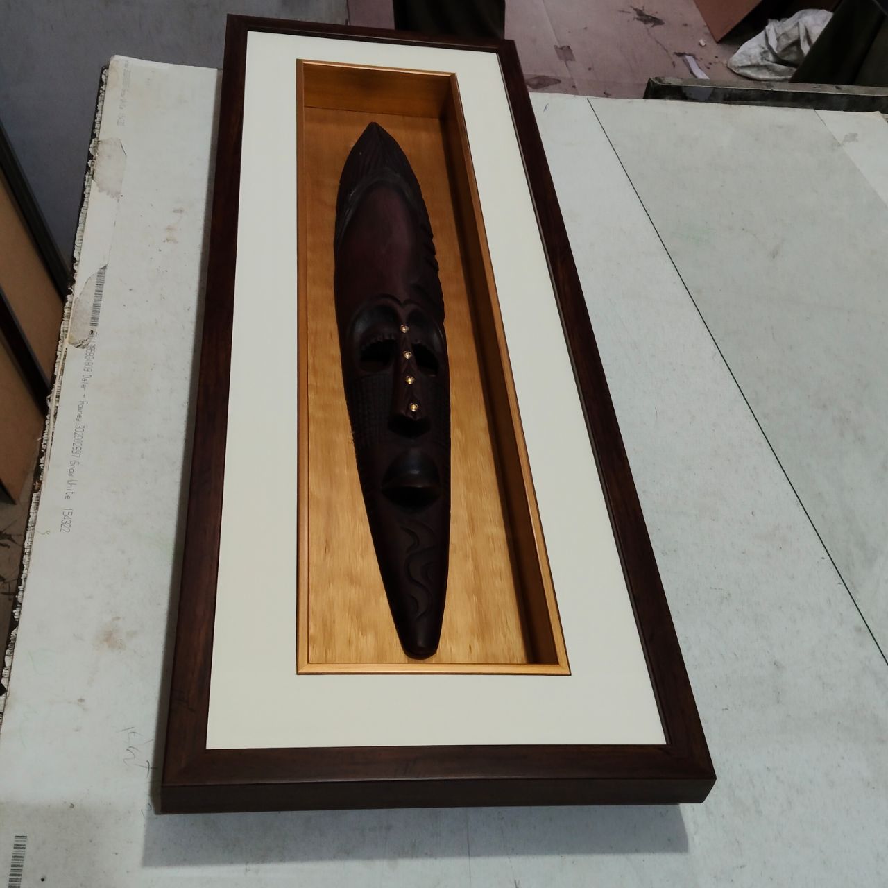 Framed Wooden Mask