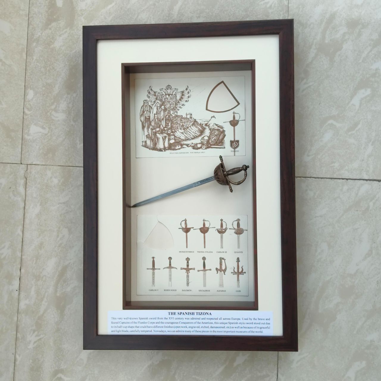 Framed Spanish Tizona Sword Replica
