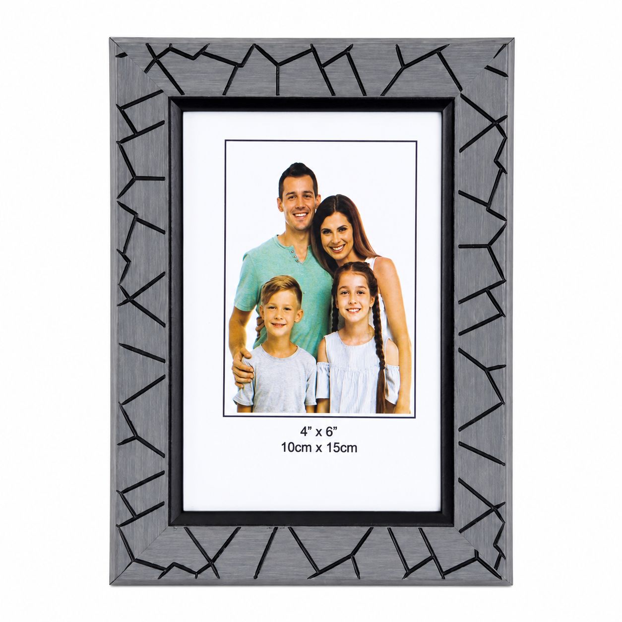 Table Stand Gray And Black Synthetic 4X6 Photo Frame view 2