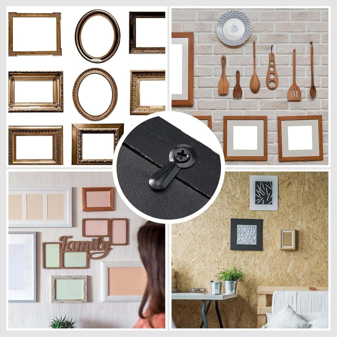 Picture Frame 20 PC Photo Frame Turn Button Fasteners with 20 Pieces Screws Picture Hardware Backing Clips Framing Parts for Hanging Posters Drawing Crafts, Black view 3