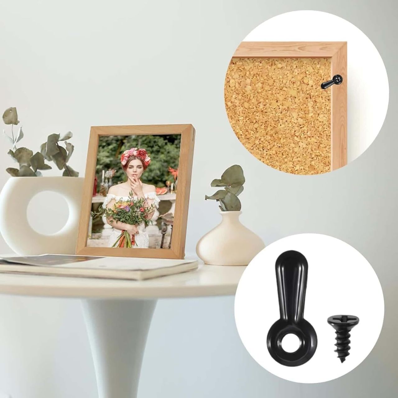 Picture Frame 20 PC Photo Frame Turn Button Fasteners with 20 Pieces Screws Picture Hardware Backing Clips Framing Parts for Hanging Posters Drawing Crafts, Black view 5