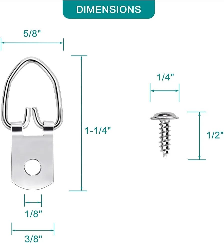 Metal Frame Hanger D - Ring Pack Of-20 view 2