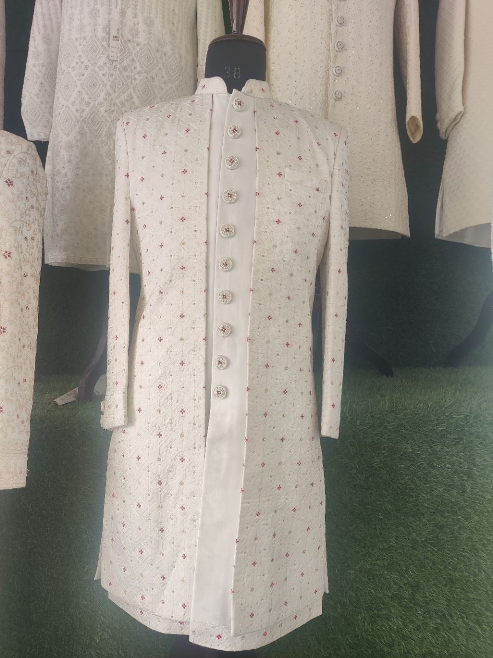 Embroidered White Kurta view 2