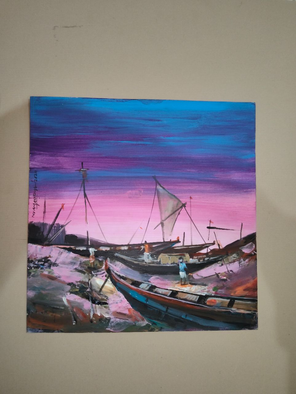 Colorful Boat Painting view 2
